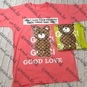 تیشرت دخترانه طرح خرس برند gucci تیشرت دخترانه طرح خرس برند Gucci